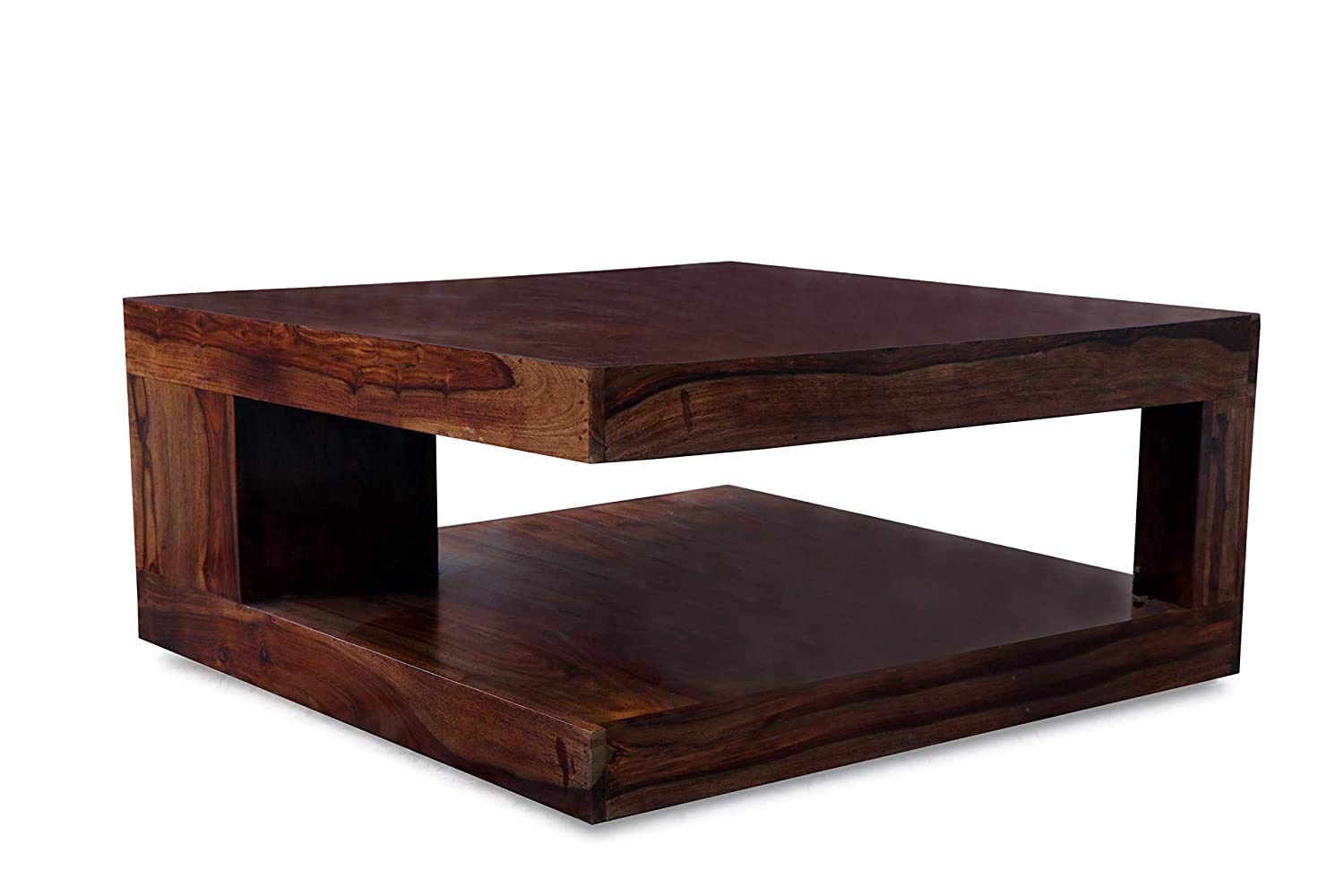 Square Center Table with Open Storage Shelf