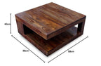 Square Center Table with Open Storage Shelf