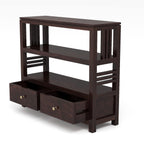 Solid Sheesham Wood Bookshelf with Drawer