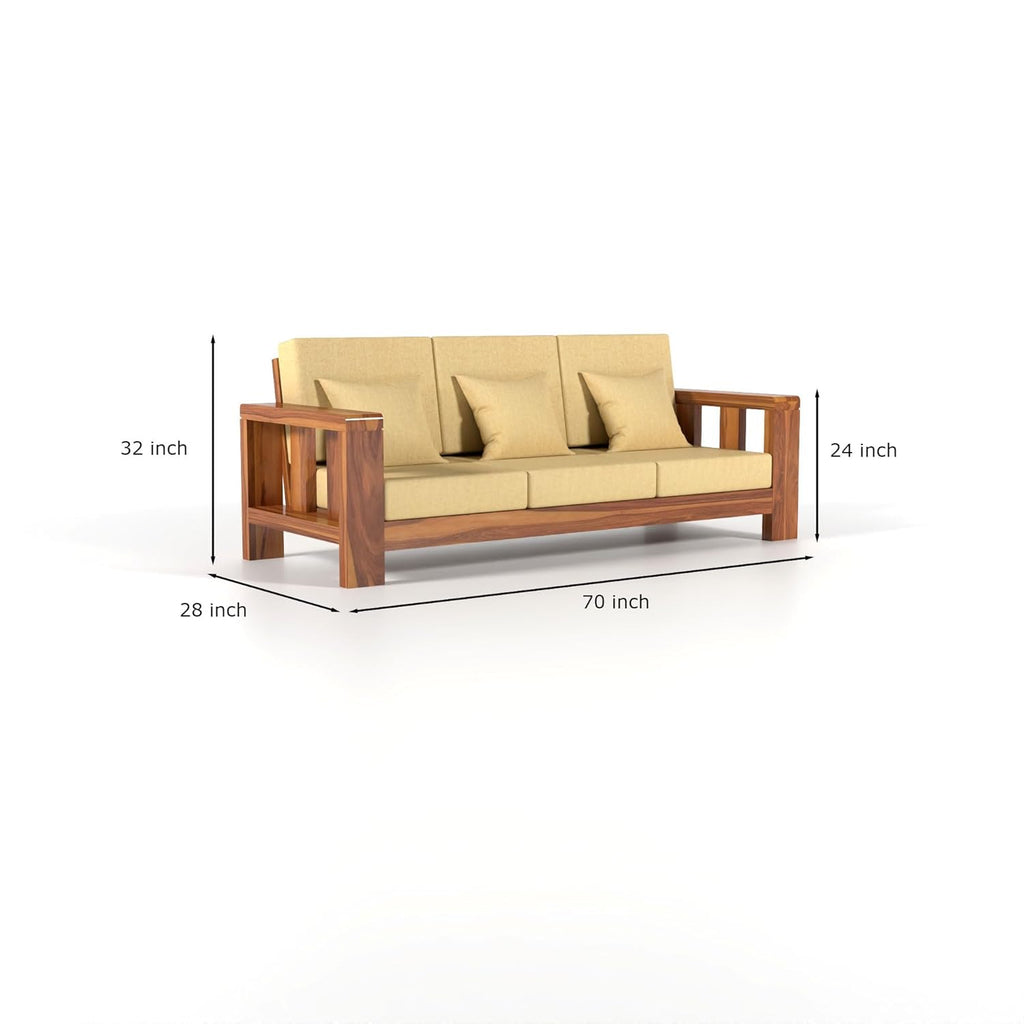 Premium Sheesham Wood Sofa Set (3+2+1 Seater)