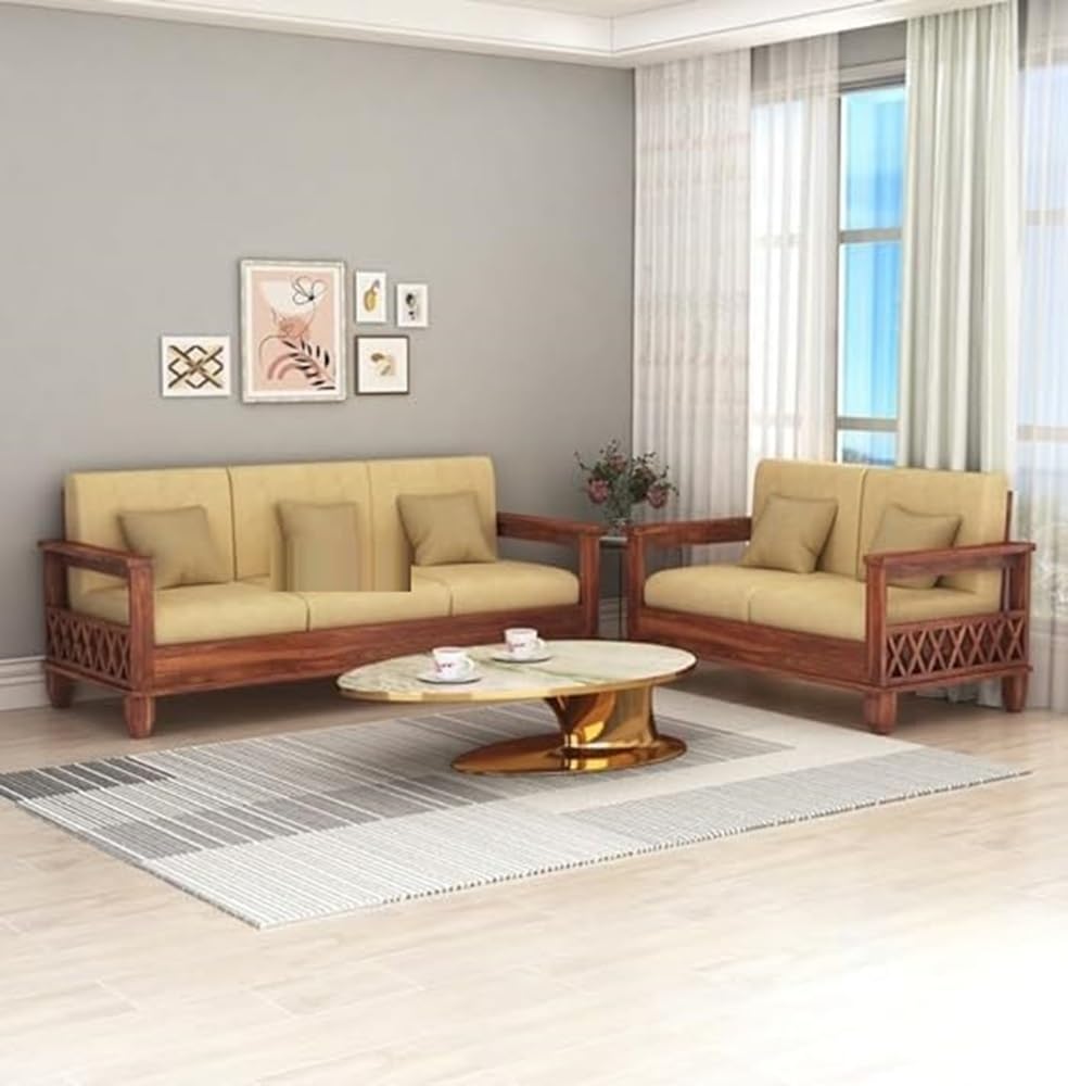 Designer Sheesham Wood Sofa Set (3+2 Seater)