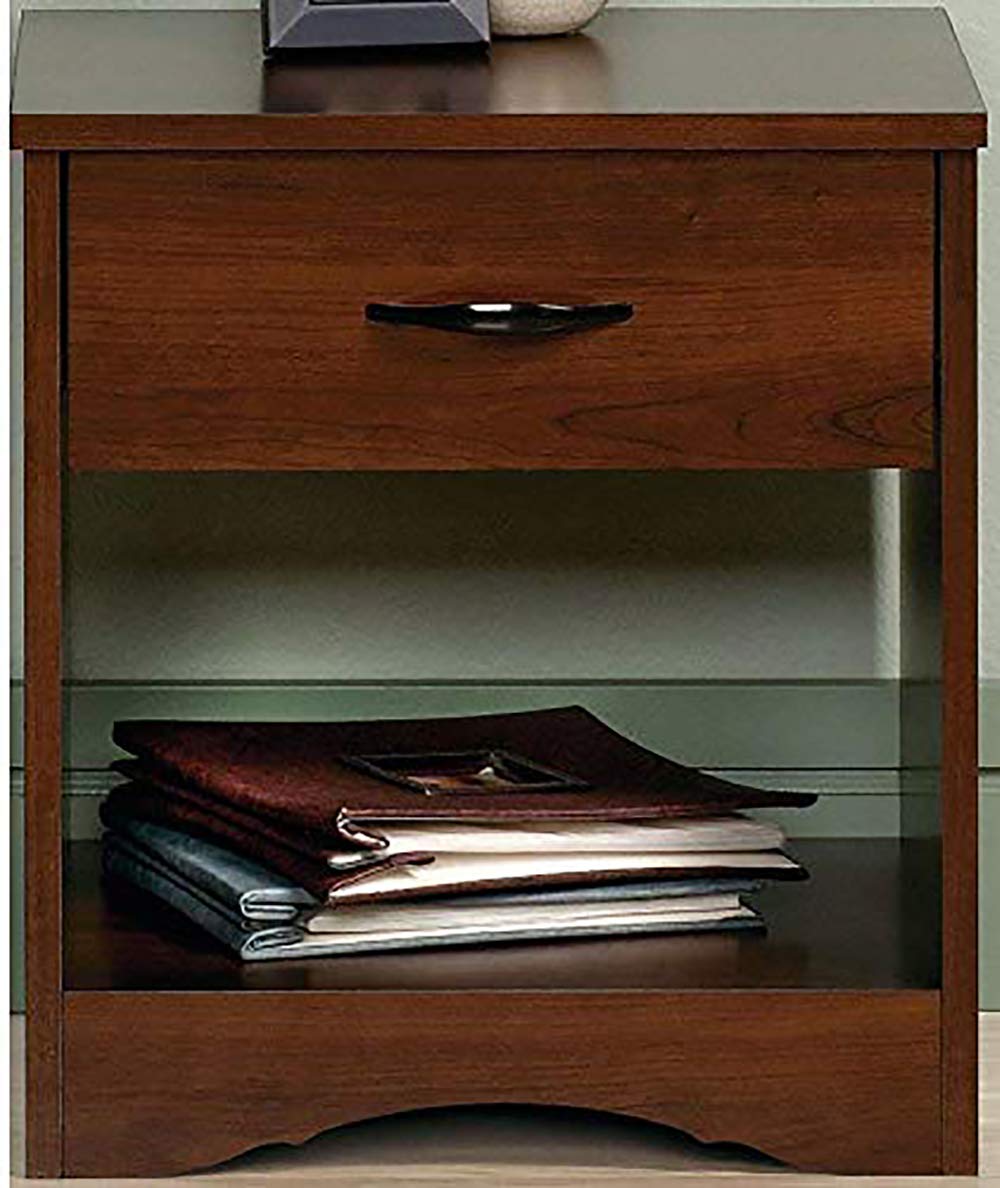 Solid Sheesham Wood Bedside Table with Drawer & Open Shelf
