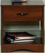 Solid Sheesham Wood Bedside Table with Drawer & Open Shelf