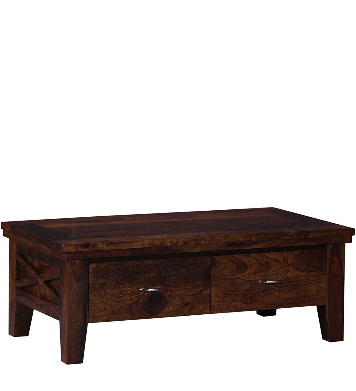 Sheesham Wood Coffee Table with Dual Drawers
