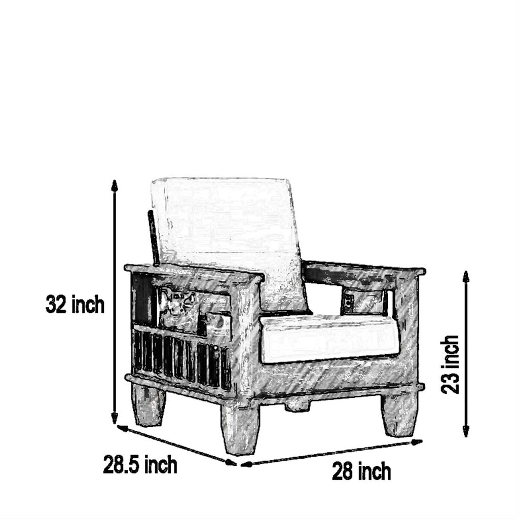 Solid Sheesham Wood 5 Seater Sofa Set |
