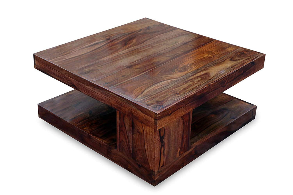 Square Center Table with Open Storage Shelf
