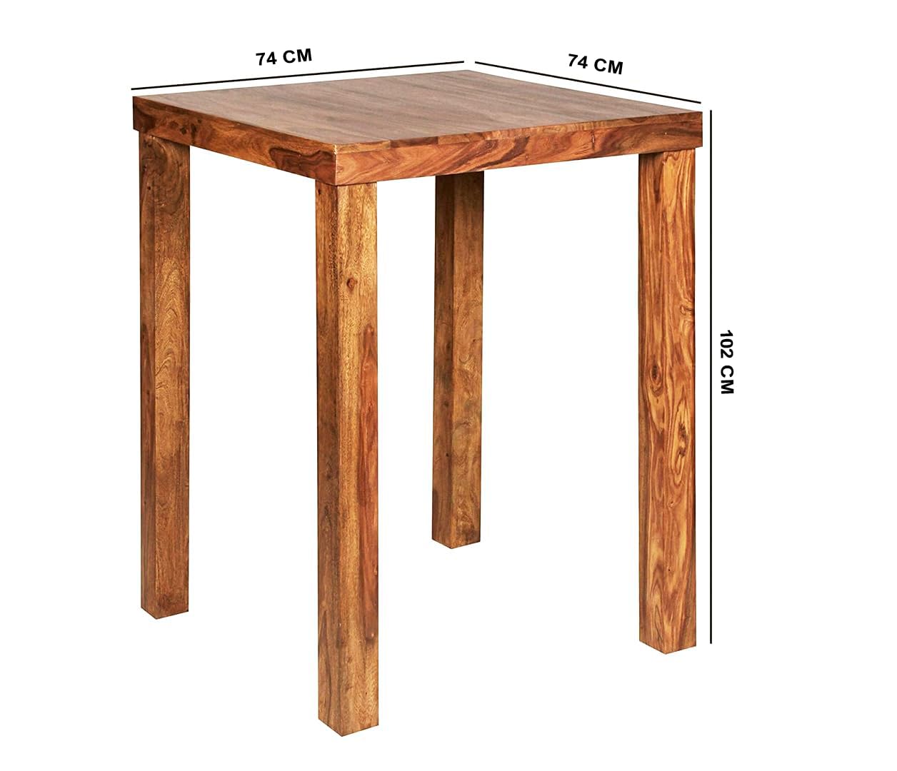 Solid Sheesham Wood Bar Table | High Dining / Pub