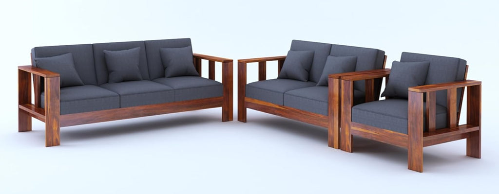 Premium Sheesham Wood Sofa Set (3+2+1 Seater)