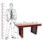 Premium Solid Wood 6 Seater Dining Table Set with Bench & Chairs – Modern Slatted Design