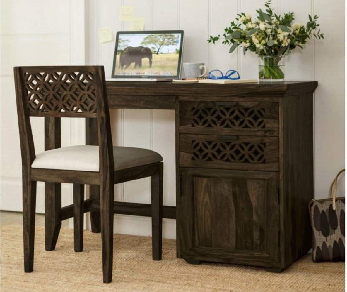 Solid Sheesham Wood Study Table with Chair