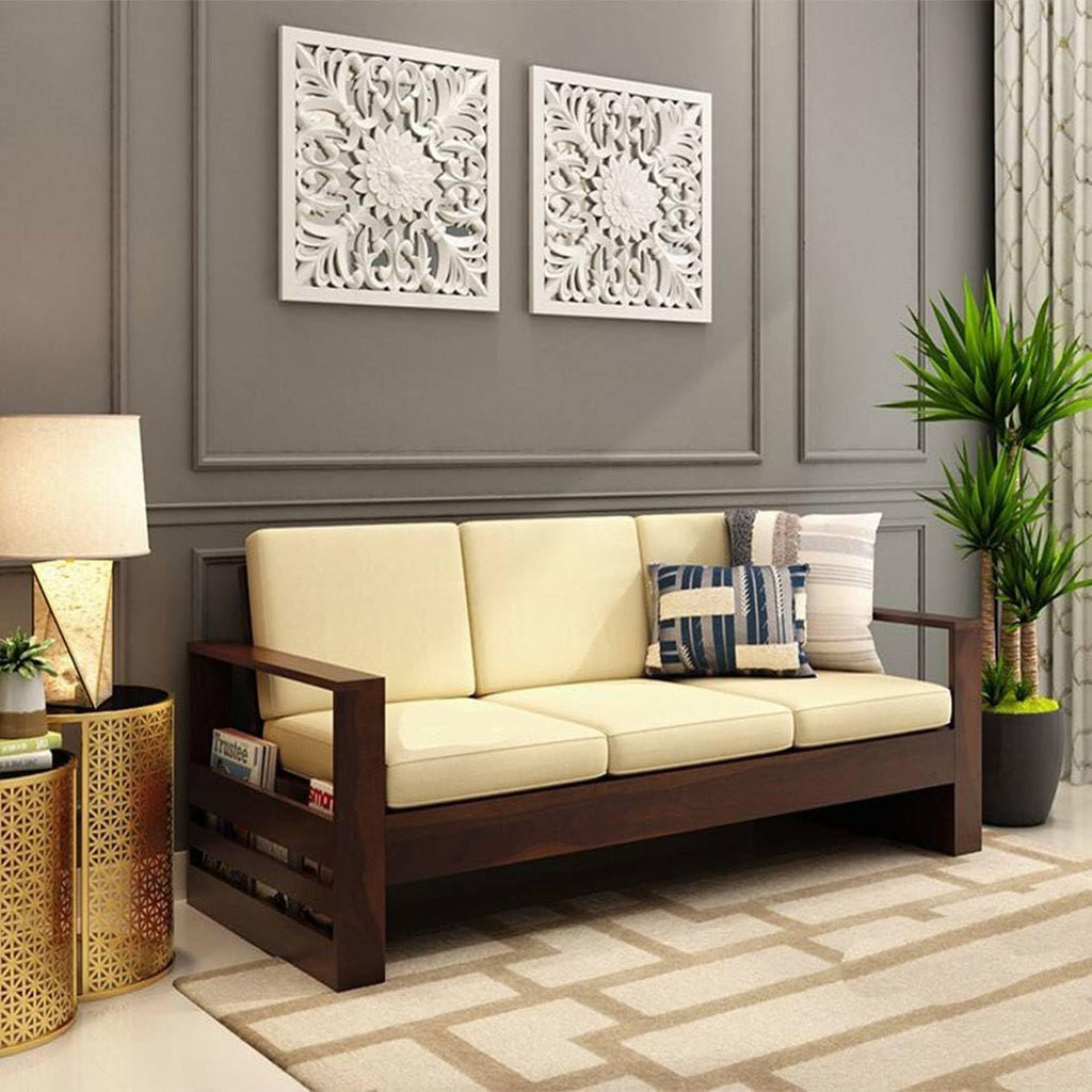 Wooden 3 Seater Sofa in Sheesham Wood | Durable Sofa Frame