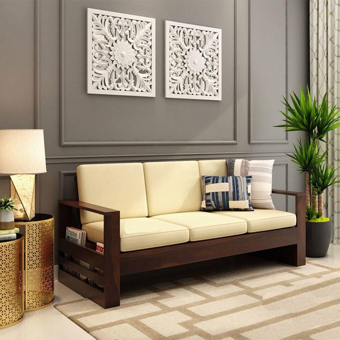 Wooden 3 Seater Sofa in Sheesham Wood | Durable Sofa Frame