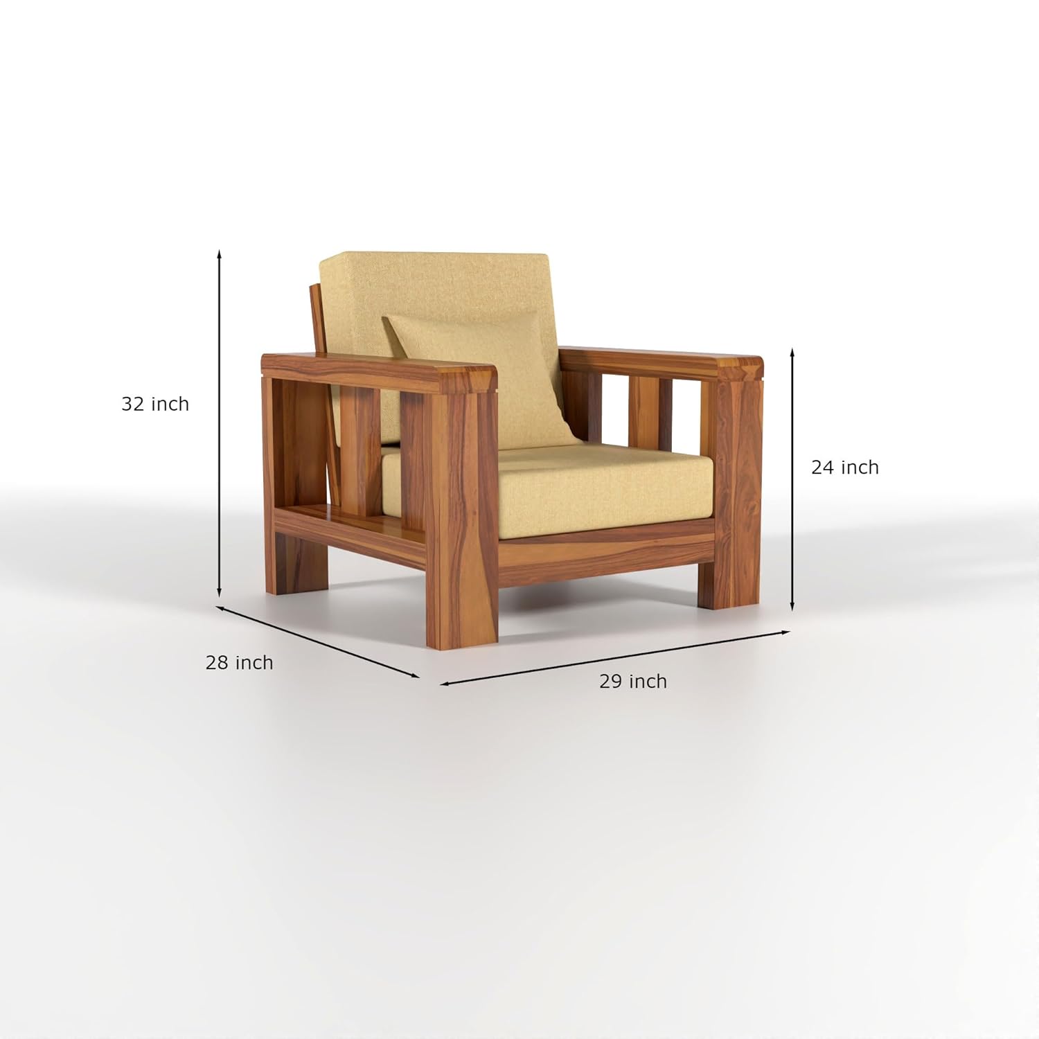 Premium Sheesham Wood Sofa Set (3+2+1 Seater)