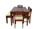 Solid Wood CNC Design 6 Seater Dining Table Set with Bench & Chairs
