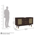 Solid Sheesham Wood Sideboard Cabinet with 3 Drawers & 2 Door Storage