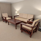 Solid Sheesham Wood 5 Seater Sofa Set |