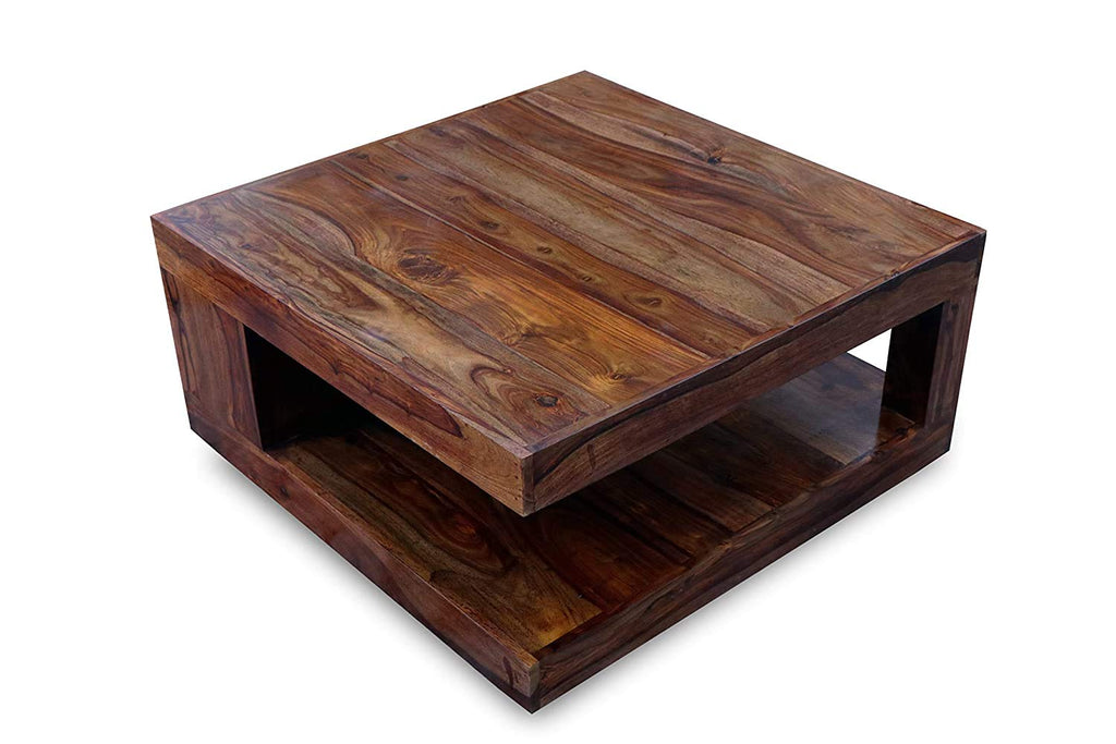 Square Center Table with Open Storage Shelf