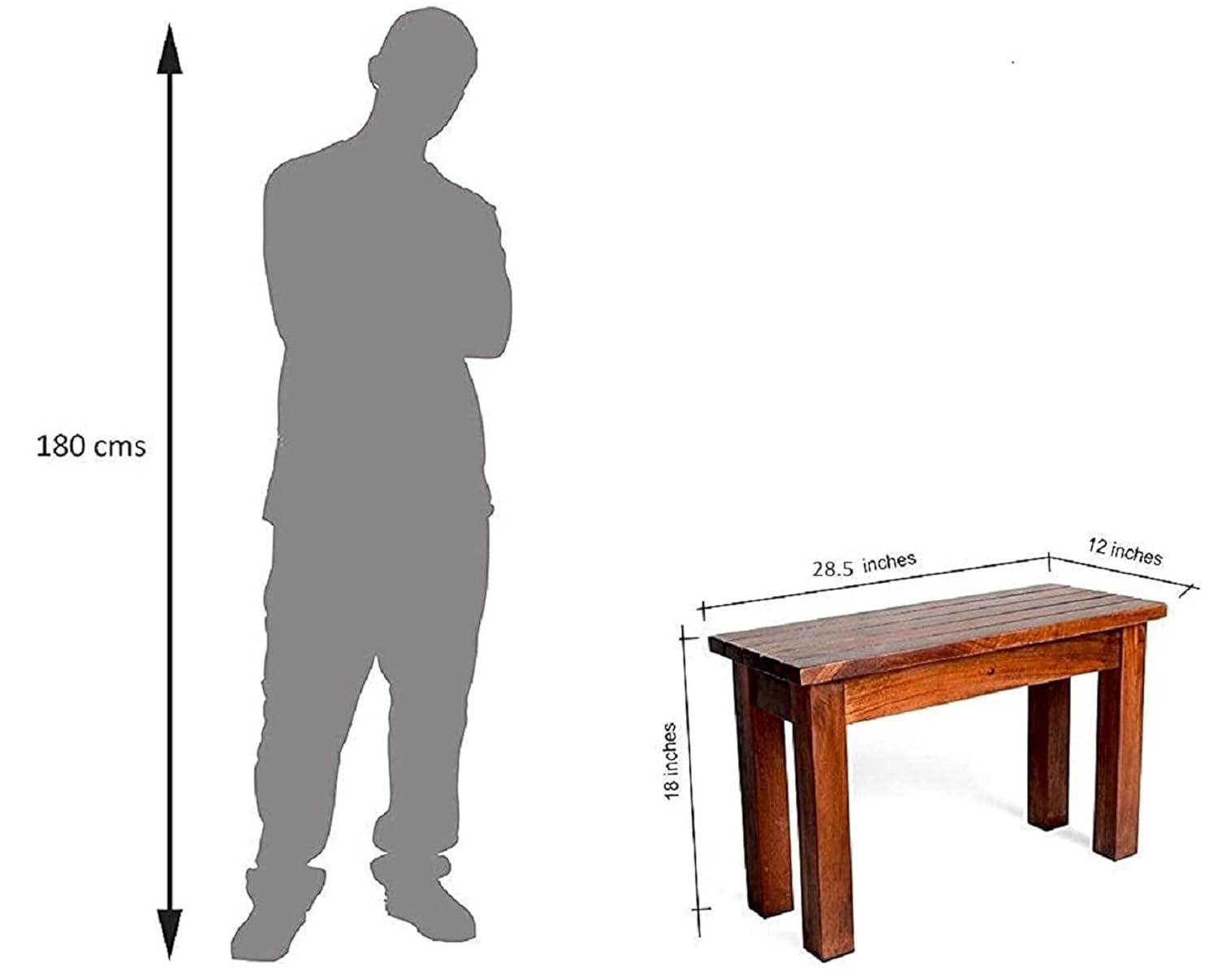 Solis Sheesham Wood 2 Seater Wooden Sitting Bench