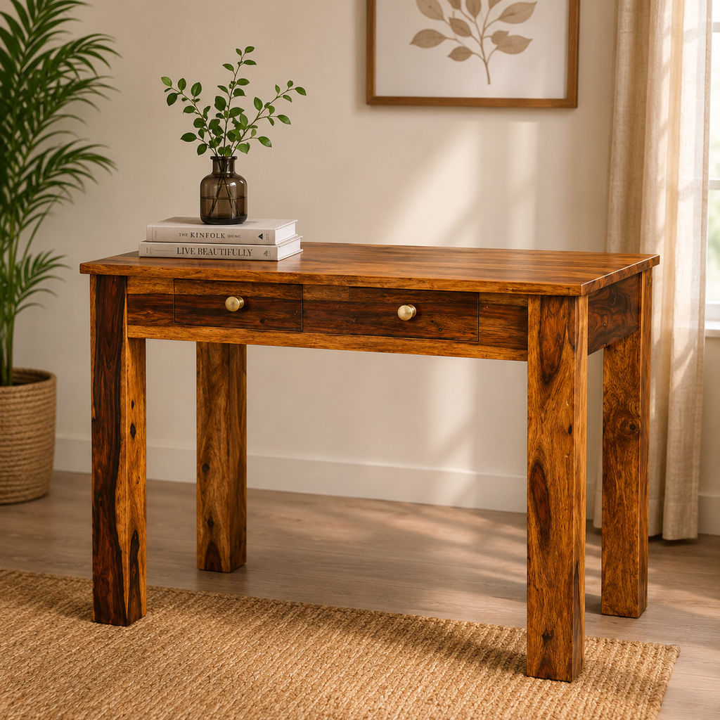 Modern Sheesham Study Table with Storage Drawers