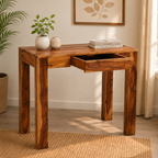 Solid Sheesham Wood Study Table with Drawer