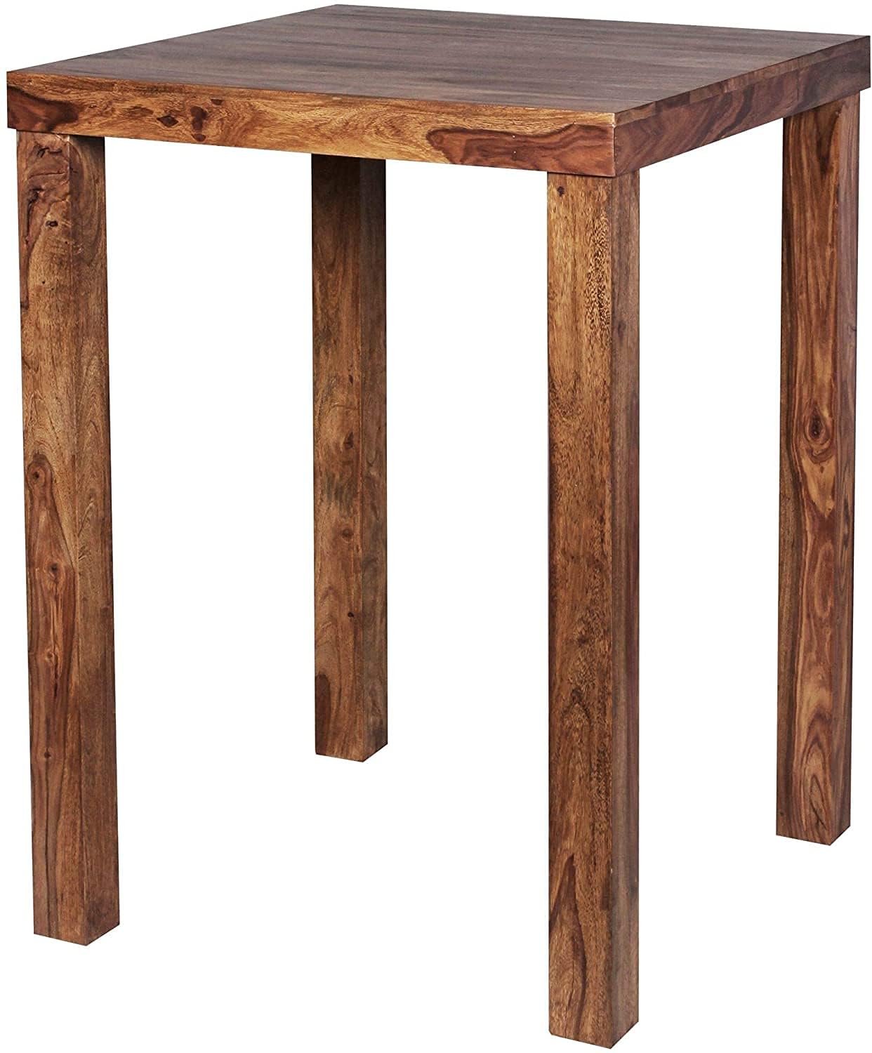 Solid Sheesham Wood Bar Table | High Dining / Pub