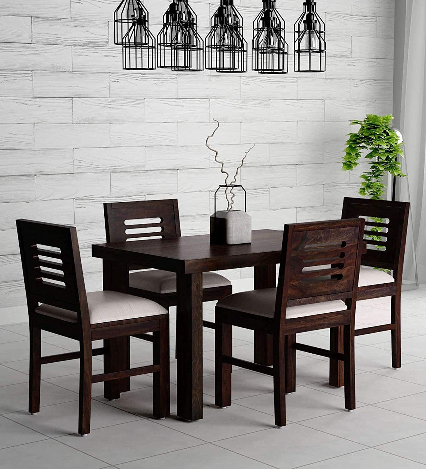 Solid Sheesham Wood 4 Seater Dining Table