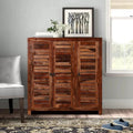 Solid Sheesham Wood 3 Door Shoe Rack Cabinet