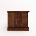 Solid Sheesham Wood TV Unit with Storage Cabinet & Open Shelf