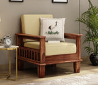 Solid Sheesham Wood 5 Seater Sofa Set | 3+1+1 Wooden Sofa