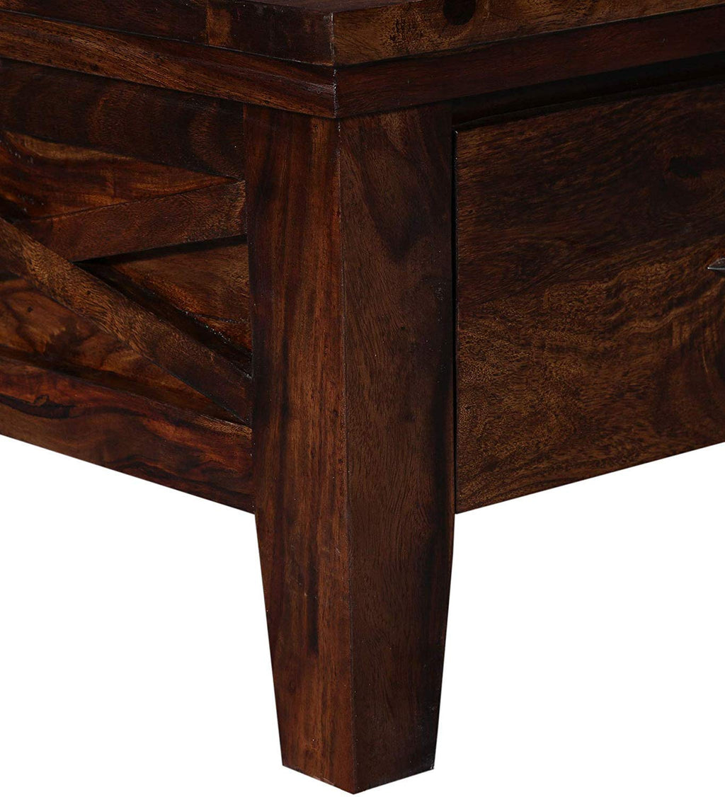Sheesham Wood Coffee Table with Dual Drawers