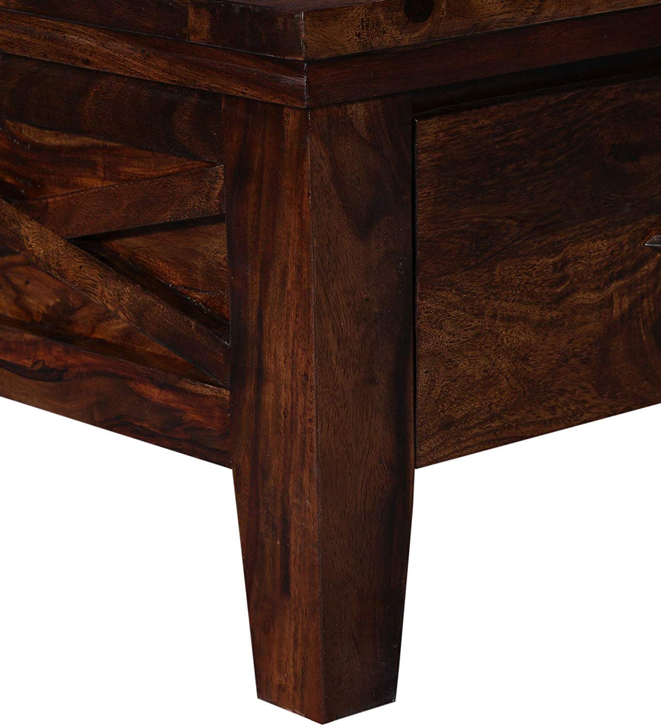 Sheesham Wood Coffee Table with Dual Drawers