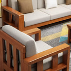 Modern Solid Sheesham Wood Sofa Set (3+2+1 Seater)