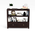 Solid Sheesham Wood Bookshelf with Drawer