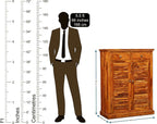 Solid Sheesham Wood Shoe Rack Cabinet with Drawer