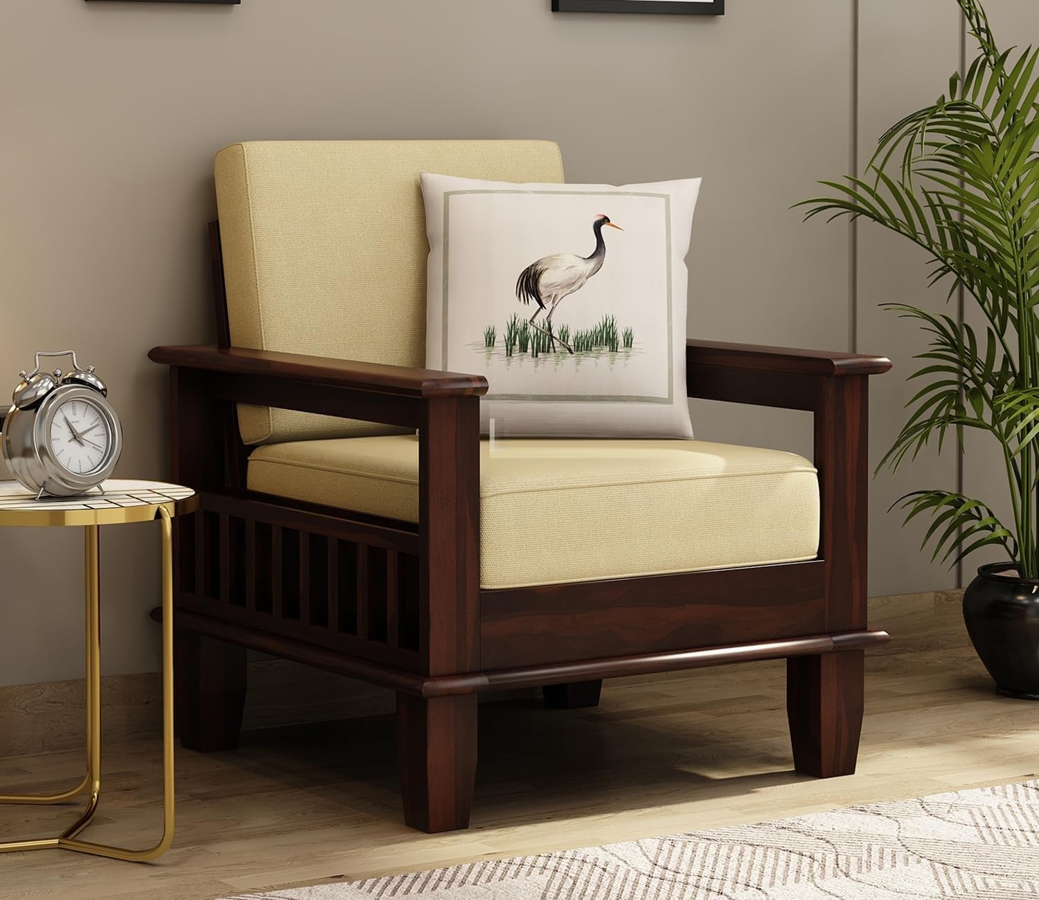 Premium Sheesham Wood Sofa Set (3+1+1 Seater) | Wooden Sofa
