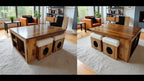 Sheesham Wood Coffee Table with Nesting Stools