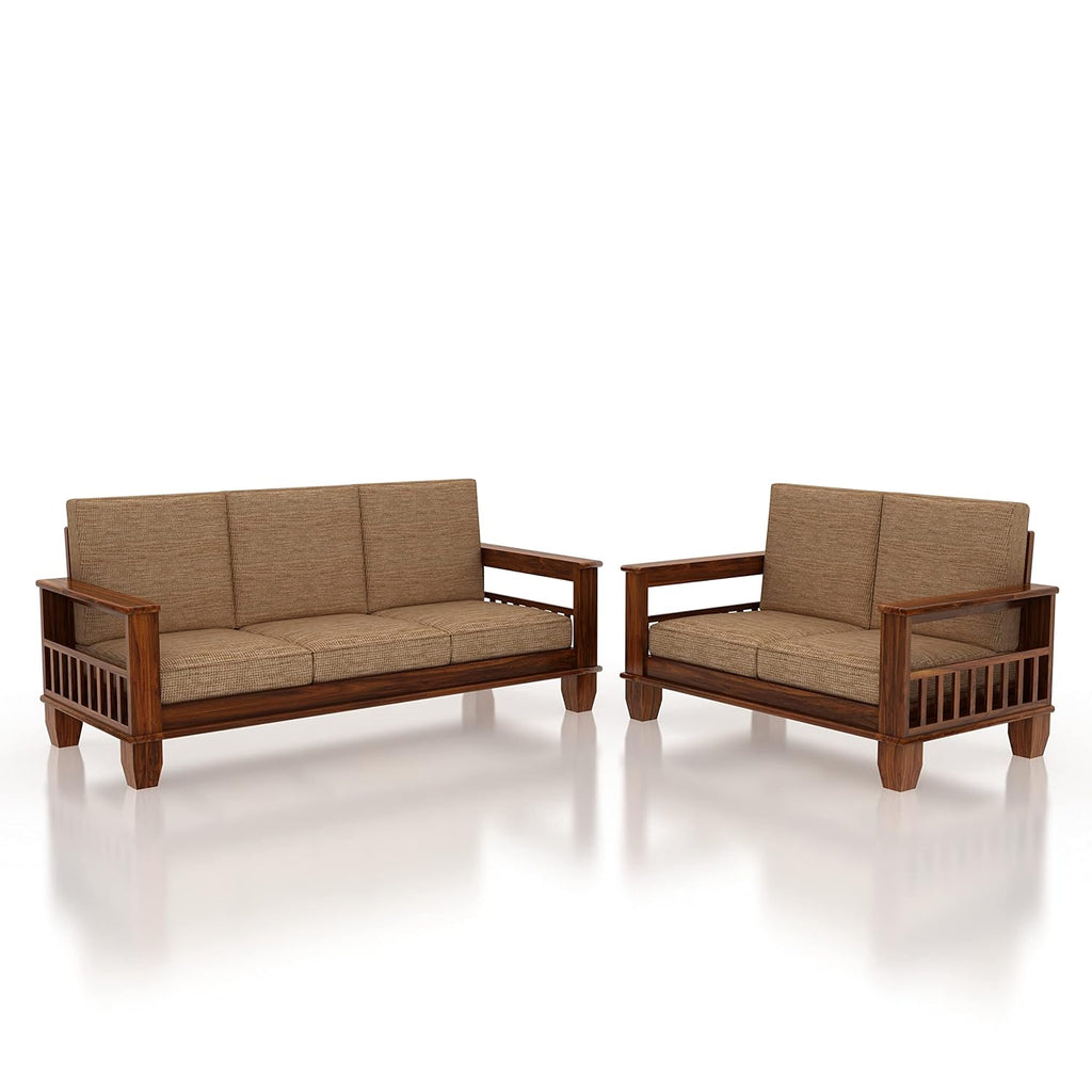 Solid Sheesham Wood Sofa Set (3+2 Seater) | Wooden Sofa