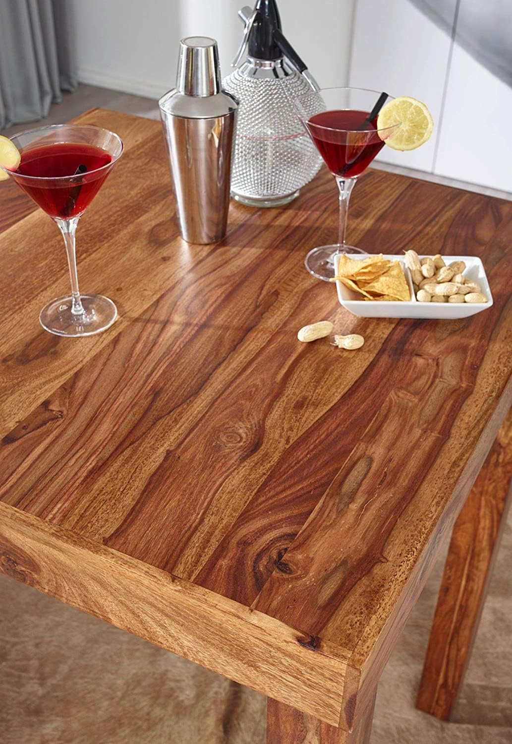 Solid Sheesham Wood Bar Table | High Dining / Pub
