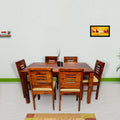 Solid Wood 6 Seater Dining Table Set with Chairs – Modern Minimal Design
