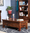 Sheesham Wood Coffee Table with Dual Drawers