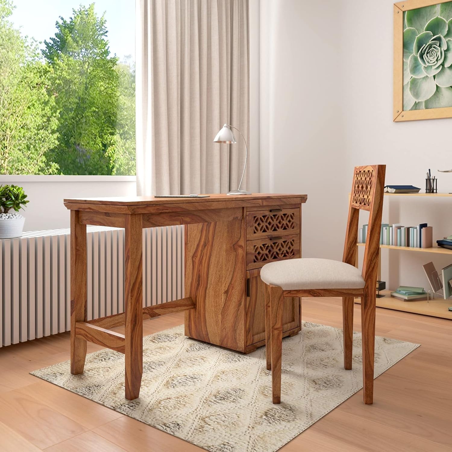 Study Table with 2 Drawers & 1 Door Cabinet