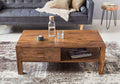 Sheesham Wood Coffee Table with Drawer & Open Shelf