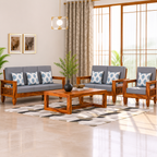 Solid Sheesham Wood Sofa Set (3+2+1 Seater)